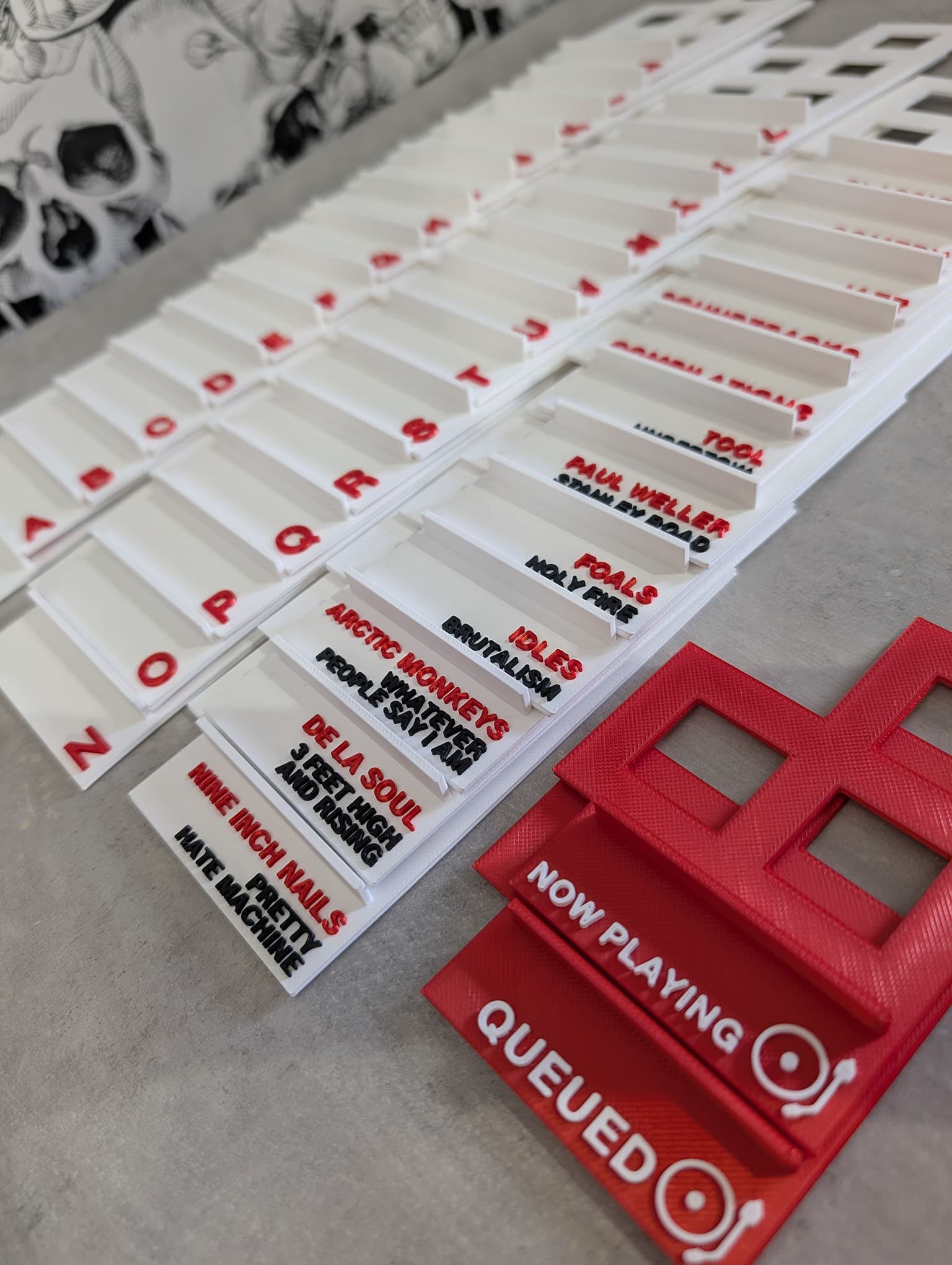 Portrait image showing A-Z GrooveGrids dividers in use