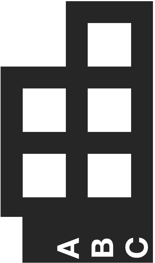 Black GrooveGrids ABC grouped vinyl divider